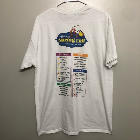 Disney Mulan spring roll eatery shirt white large